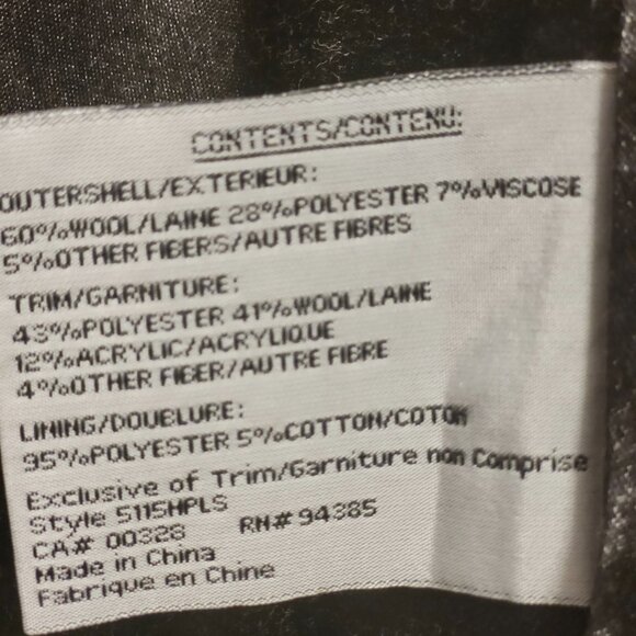 Novelti Black Wool Blend Coat Women’s Size 12 – Classic Button Front with Pocket - Picture 5 of 9